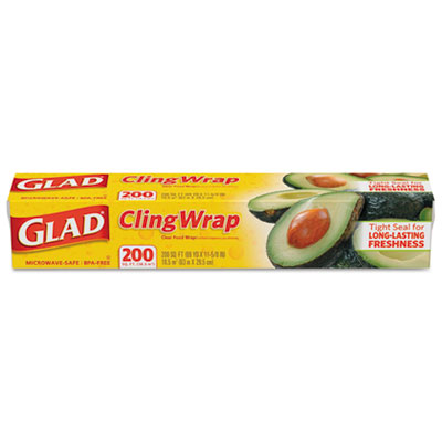 CLO00020 : Glad® Clingwrap Plastic Wrap, 200 Square Foot Roll, Clear