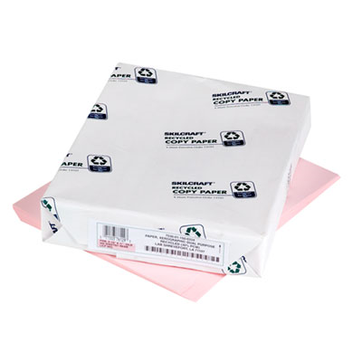 NSN1500334 : SKILCRAFT® 7530011500334 Skilcraft Colored Copy Paper, 20 Lb  Bond Weight, 8.5 X 11, Pink, 500 Sheets/Ream, 10 R
